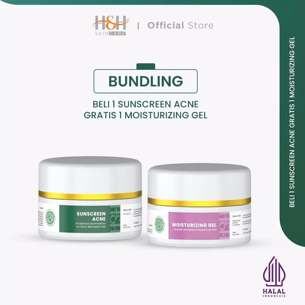 H&H Buy Sunscreen Glowing (ACNE) GRATIS Pelembab Glowing