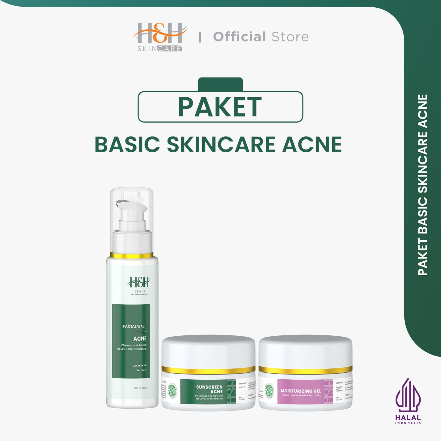 H&H BASIC SKINCARE ACNE ( untuk atasi kulit berjerawat