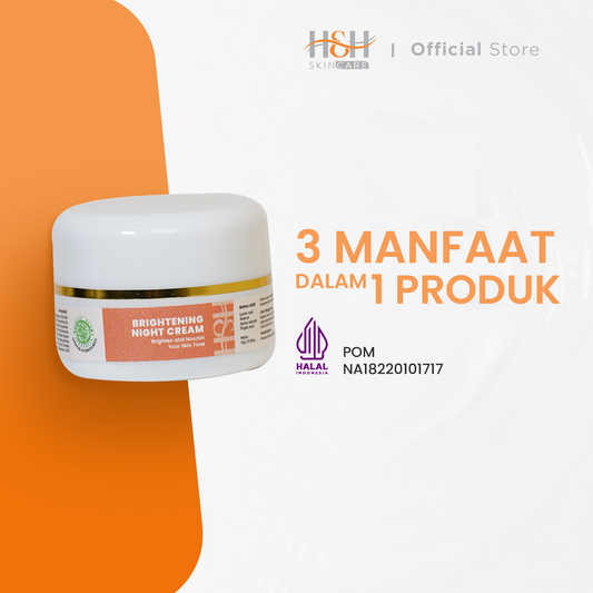 H&H Brightening Night Cream ( Krim Pencerah Wajah ) 4x lebih kuat Mencerahkan dan Anti Aging