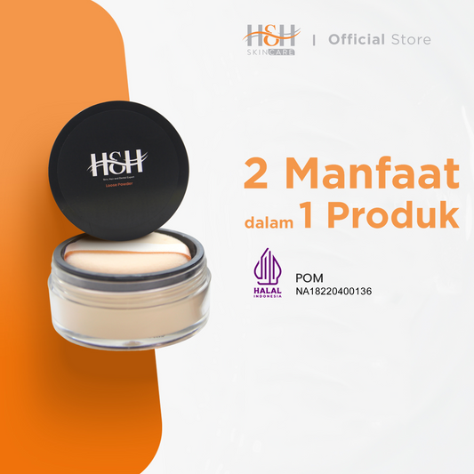 H&H Loose Powder ( bedak tabur atasi kusam dan jerawat ), Oil Control and Lightening Loose Powder