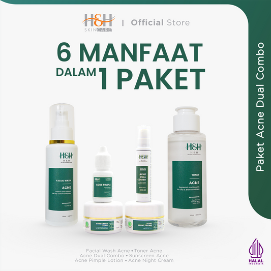 H&H Paket Acne Dual Combo, ATASI JERAWAT BARU DAN BEKAS JERAWAT HITAM !