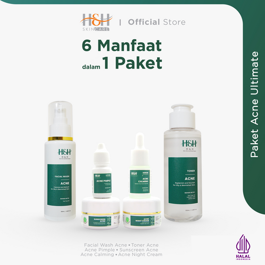 H&H Paket Acne Ultimate, ATASI JERAWAT DAN BEKAS JERAWAT MERAH