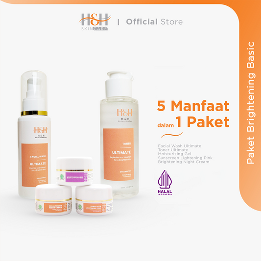H&H Paket Brightening Basic, 5 IN 1 ATASI KULIT KUSAM SECARA EFEKTIF!